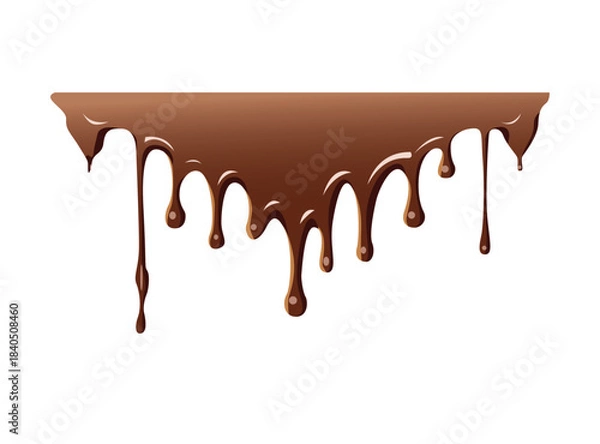 Obraz melted chocolate dripping flat illustration