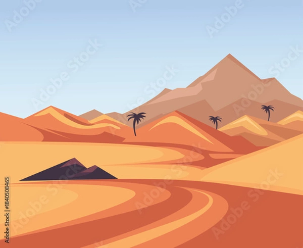 Fototapeta desert with tree landscape design 