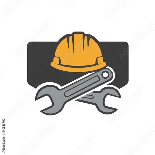 Fototapeta Construction Hardhat and Wrenches Icon