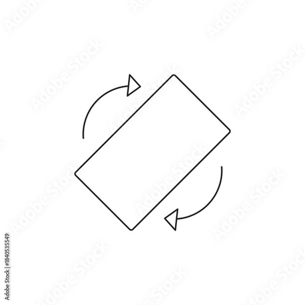 Obraz Line Icon Horizontal Screen Device Orientation Rotate