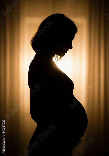 Obraz Pregnant woman in silhouette