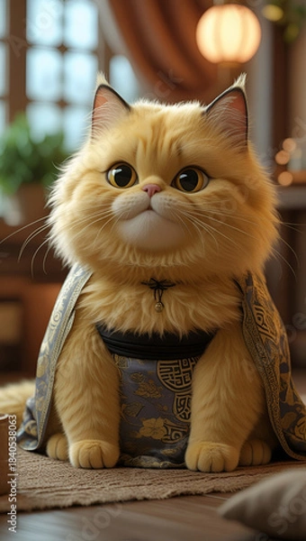 Obraz Cat a cute on chair 