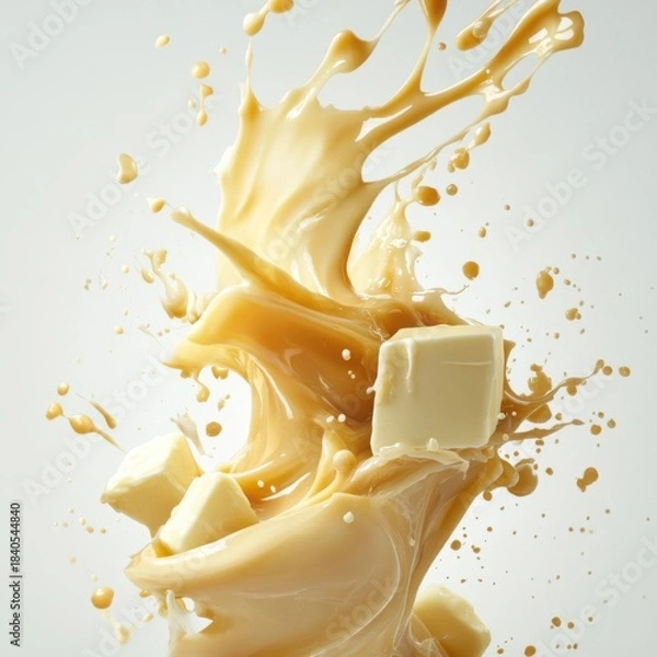 Fototapeta close up of  a milk splash on white background