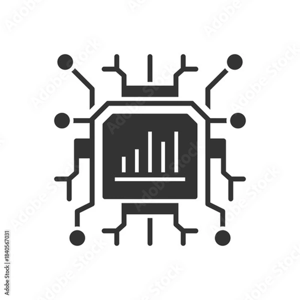 Obraz Data Analysis Icon With AI Technology Sign Symbol