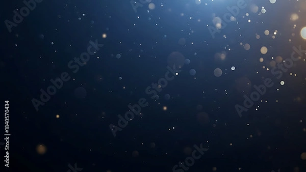 Fototapeta Dramatic deep blue textured background with subtle sparkling light effects resembling a night sky or underwater scene