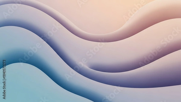 Fototapeta Abstract flowing shapes in pastel gradient colors creating a modern and artistic background for digital design or presentation