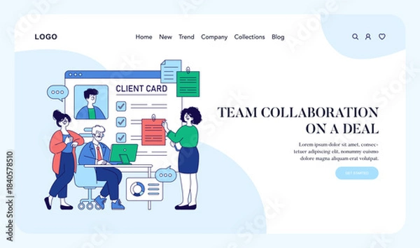 Obraz Team Collaboration on Client Project Vector Illustration