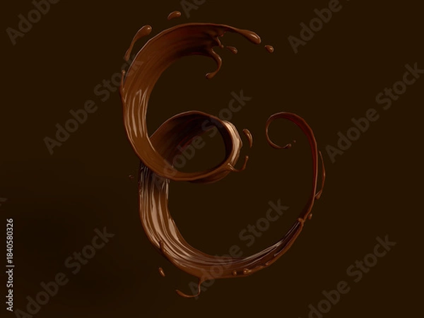 Obraz 溶けたチョコレートの3Dイラスト