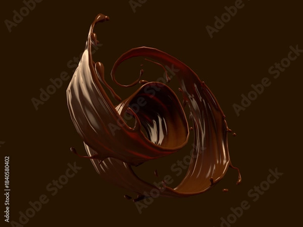 Obraz 溶けたチョコレートの3Dイラスト