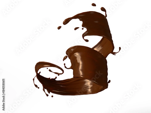 Obraz 溶けたチョコレートの3Dイラスト