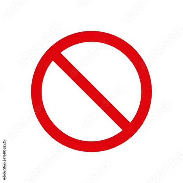 Obraz Red circle prohibition sign isolated on transparent background
