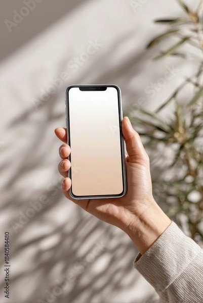 Obraz Smartphone UI Display Mockup with Soft Background