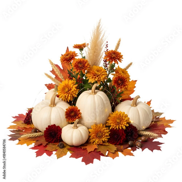 Obraz autumn leaves and pumpkins