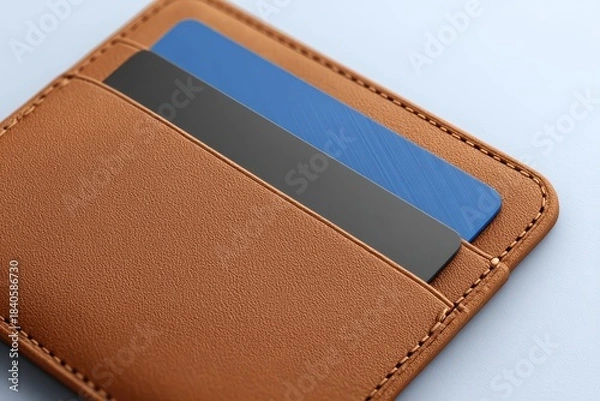 Obraz Wallet with Card Mockup Showing Partial Insert