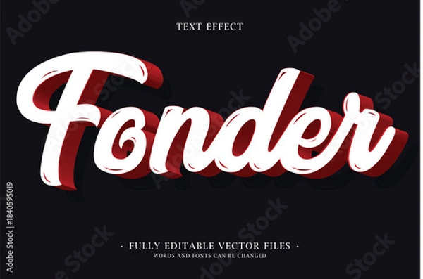 Obraz Fonder 3D Script Text Effect