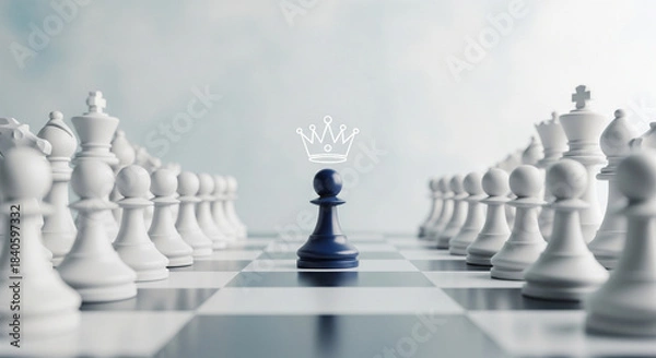 Fototapeta chess pawn with a crown isolated on transparent background