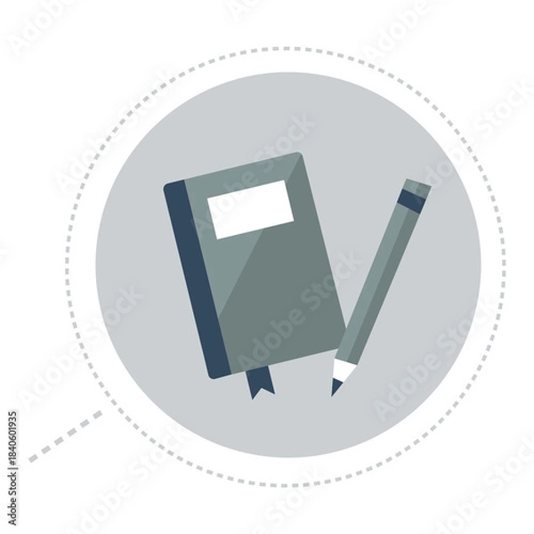 Fototapeta notebook and pencil