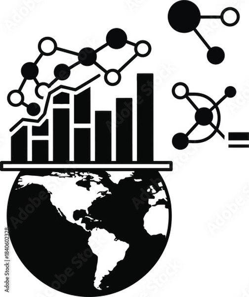 Obraz Global Data Analytics And Science Concept Illustration