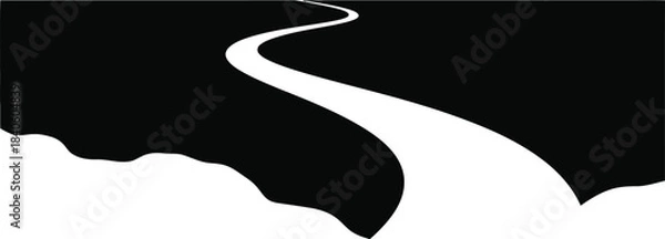 Obraz Winding Road Landscape Pathway Silhouette Vector