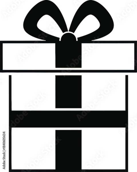 Obraz Gift Box with Ribbon Present Icon Vector