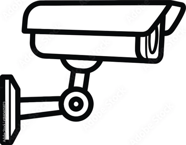 Obraz Security Camera Surveillance Device Outline Vector