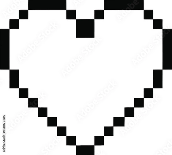 Obraz Pixel Heart Shape Retro Digital Vector