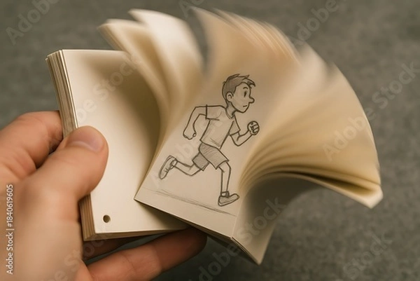 Obraz Flipbook Animation of a Running Boy