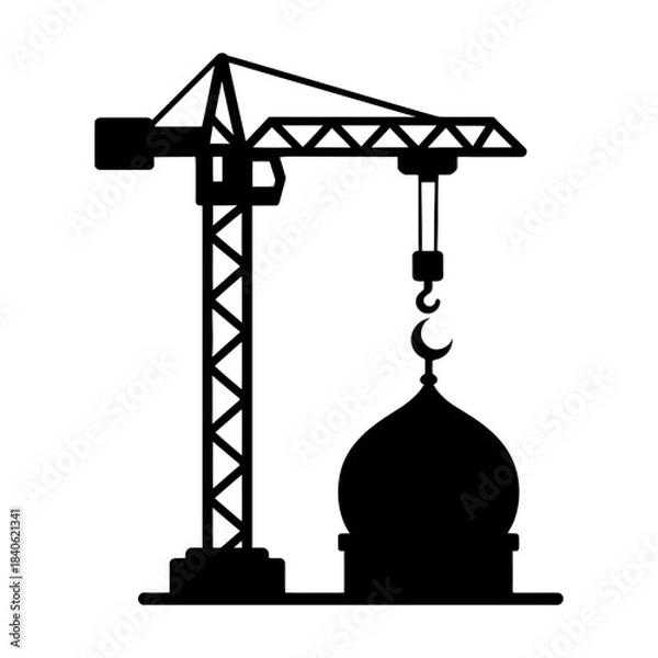 Fototapeta A collection of diverse islamic cultural and religious icons featuring geometric patterns and traditional symbols for digital and print applications