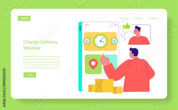 Obraz Delivery Window Change Interface Vector Illustration