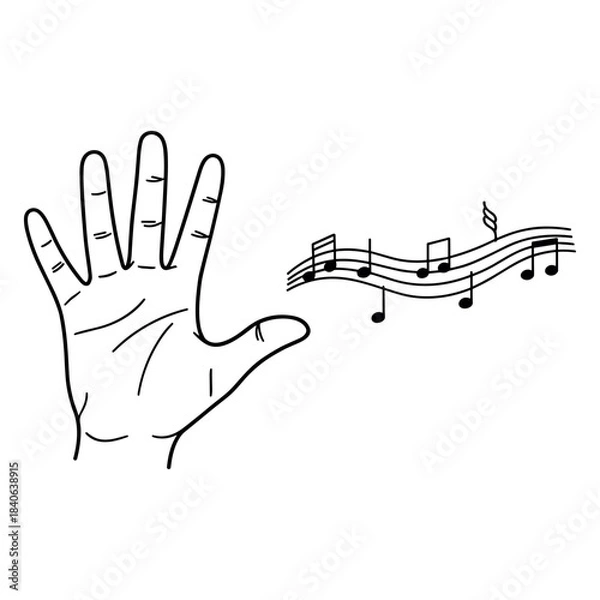 Obraz hand with musical notes