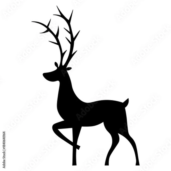 Obraz Deer silhouette isolated vector illustration.