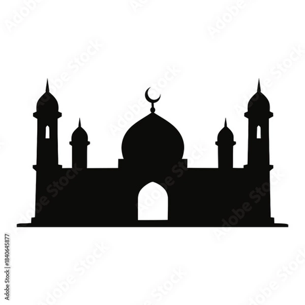 Fototapeta A diverse collection of islamic cultural symbols and geometric patterns rendered as versatile icons for digital and print applications