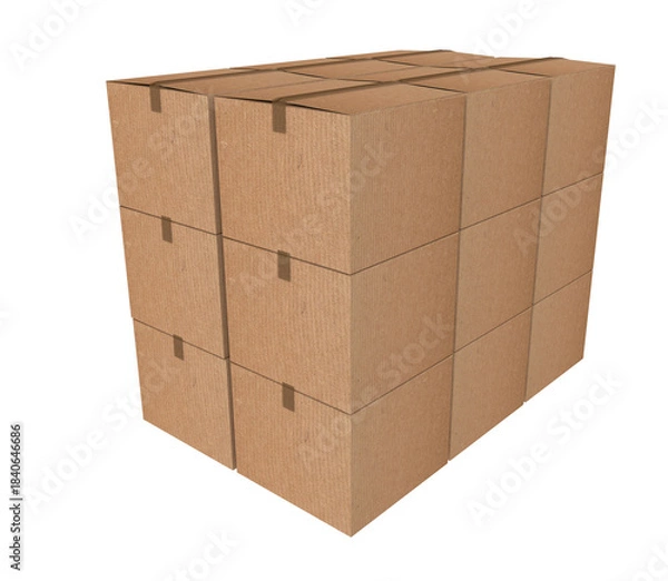 Obraz box boxes square isolated - 3d renderng