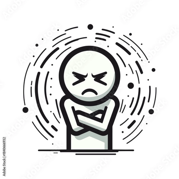 Obraz  Second Failure – Frustration Stickman Figures Vector Design