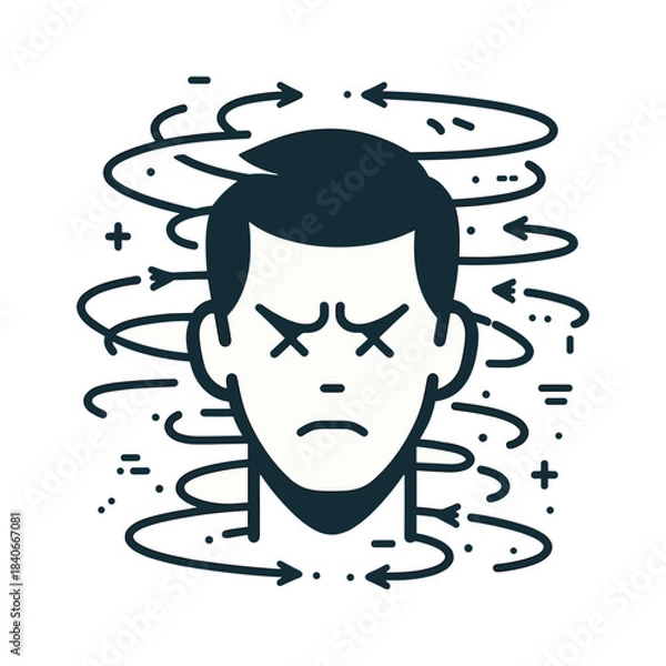 Obraz  Second Failure – Frustration Stickman Figures Vector Design