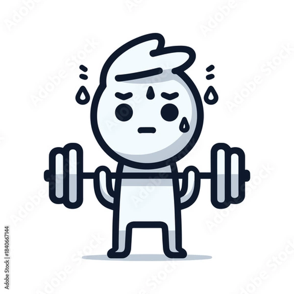 Obraz  Slow Progress – Weight Slightly Lighter Stickman Figures Vector Design