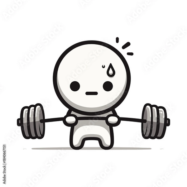 Obraz  Slow Progress – Weight Slightly Lighter Stickman Figures Vector Design