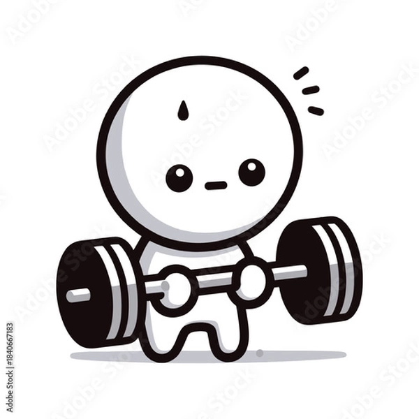 Obraz  Slow Progress – Weight Slightly Lighter Stickman Figures Vector Design