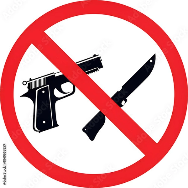 Obraz No weapon allowed, prohibited, sign