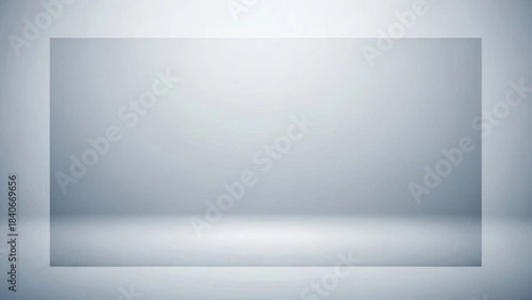 Fototapeta Empty minimalist studio with soft lighting and a rectangular frame background white