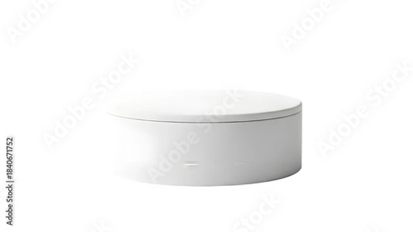 Obraz White round container isolated on transparent background.