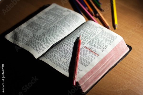 Obraz Bible and pencils