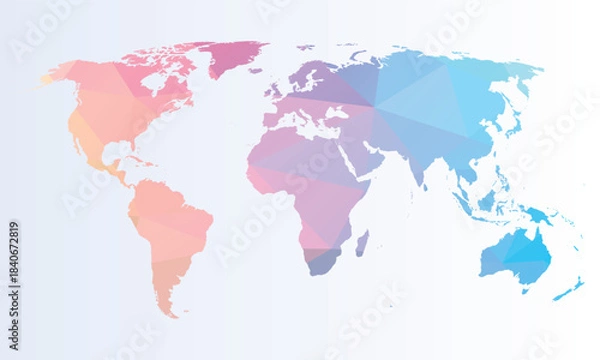 Obraz Polygonal world map