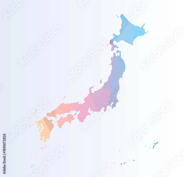 Obraz Polygonal map of Japan