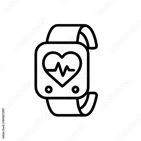 Fototapeta Outline icon for wearable health censor IFCG Sn02)