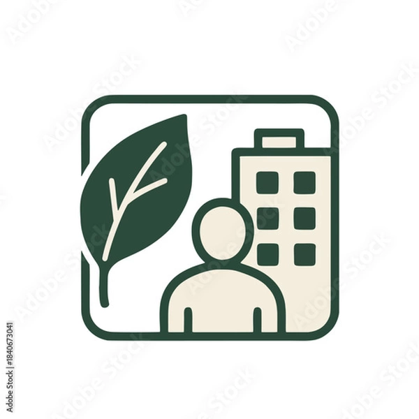 Fototapeta Icon for biophilic design principles
