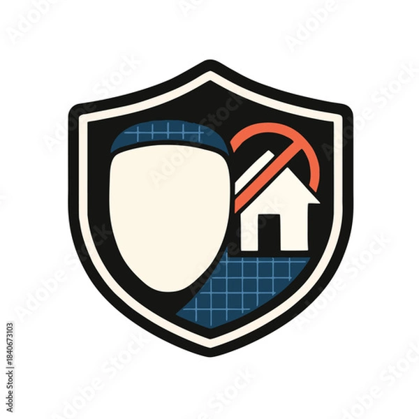 Fototapeta "Doxxing Protection" icon - A digital mask (avatar) that protects the real face and home address.