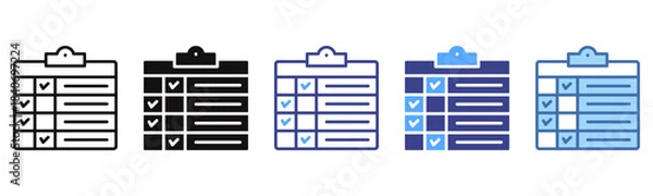 Fototapeta Table icon sheet multi color collection