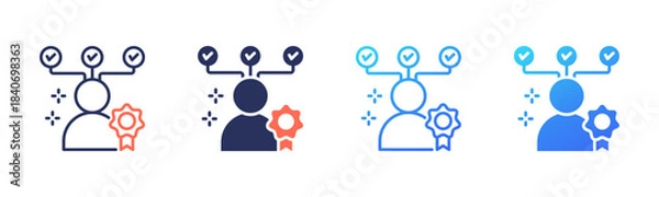 Obraz Competency icon sheet multi color collection