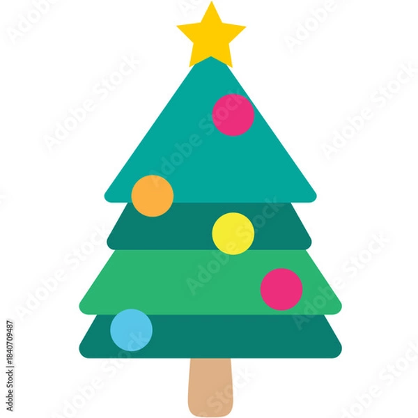 Obraz Geometric Teal Christmas Tree Design